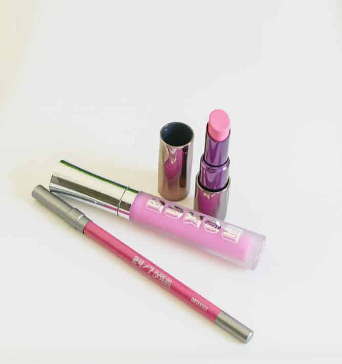 Urban Decay Lipstick in Obsessed, Buxom Lipgloss in Lavender Cosmo, Urban Decay Lip Pencil in Obsessed I howsweeteats.com Urban Decay Lipstick in Obsessed, Buxom Lipgloss in Lavender Cosmo, Urban Decay Lip Pencil in Obsessed I howsweeteats.com