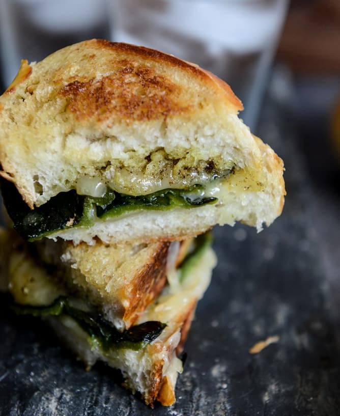 Sourdough Grilled Cheese with Roasted Poblanos, Smoked Cheddar and Curried Brown Butter I howsweeteats.com Sourdough Grilled Cheese with Roasted Poblanos, Smoked Cheddar and Curried Brown Butter I howsweeteats.com