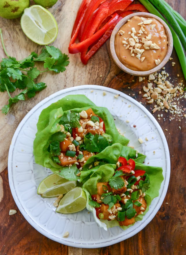 Chili Caramelized Thai Butternut Squash Lettuce Wraps I howsweeteats.com Chili Caramelized Thai Butternut Squash Lettuce Wraps I howsweeteats.com