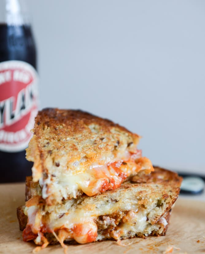 spicy mini meatball grilled cheese I howsweeteats.com spicy mini meatball grilled cheese I howsweeteats.com