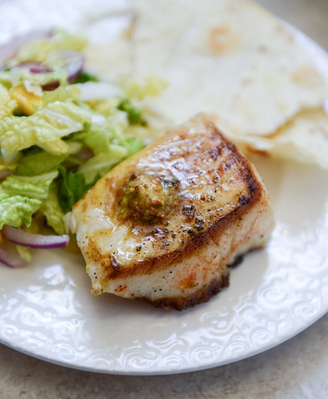 Crisp Skillet Sea Bass with Pistachio Butter I howsweeteats.com Crisp Skillet Sea Bass with Pistachio Butter I howsweeteats.com