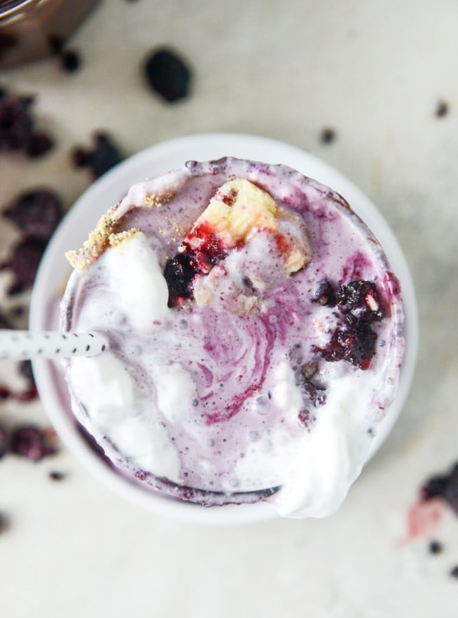 black raspberry pie milkshake with black raspberry ganache I howsweeteats.com