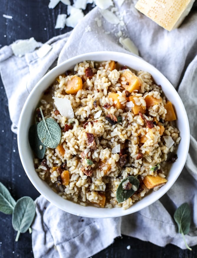 bacon butternut squash risotto I howsweeteats.com