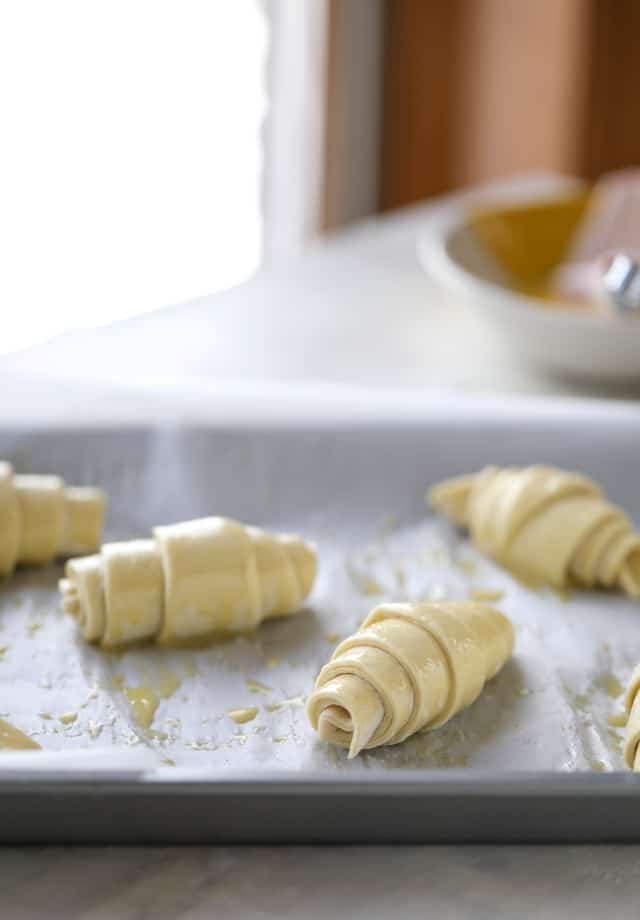 puff pastry almond croissants I howsweeteats.com