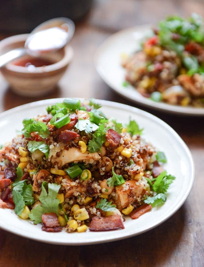summer BBQ chicken quinoa I howsweeteats.com