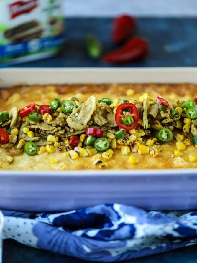 jalapeño corn soufflé I howsweeteats.com #christmas #holidays #corn #pudding #side dish