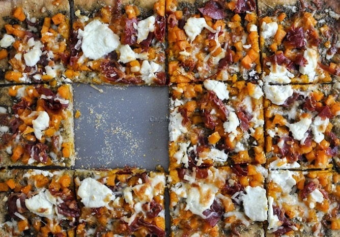 Butternut Squash, Sage Pesto and Prosciutto Pizza I howsweeteats.com