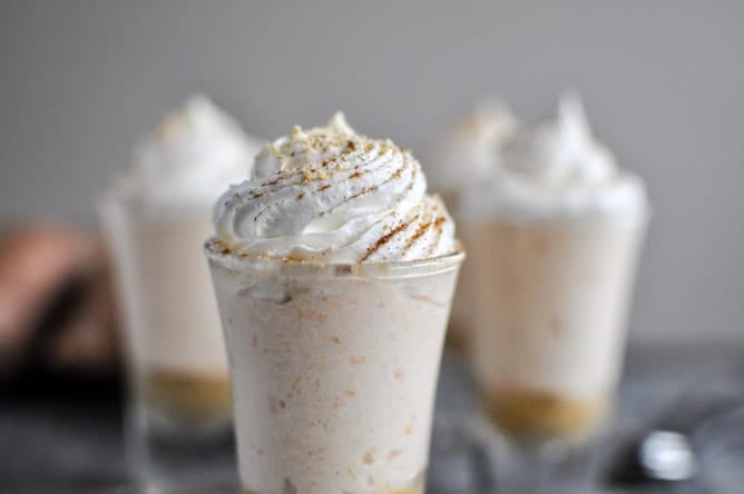 No-Bake Sweet Potato Cheesecakes I howsweeteats.com
