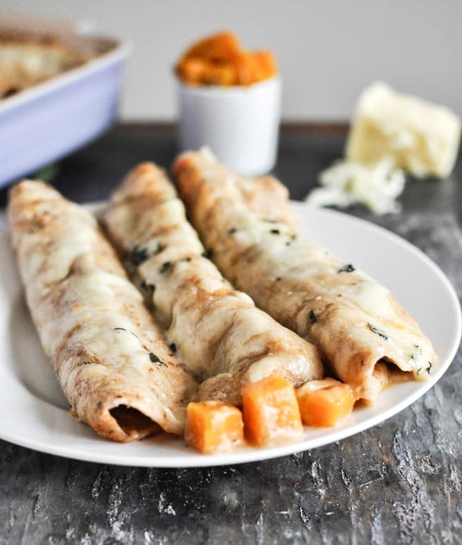 Butternut Squash Enchiladas I howsweeteats.com