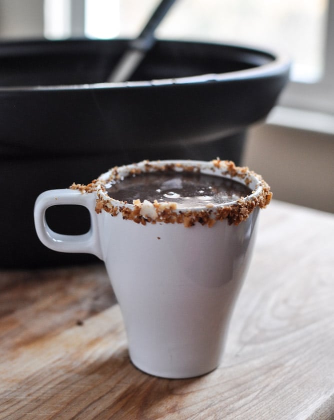 Crockpot Coconut Hot Chocolate I howsweeteats.com