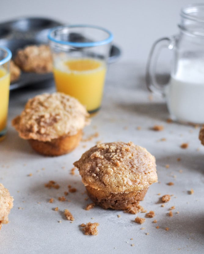 Whole Wheat Coffee Cake Muffins I howsweeteats.com