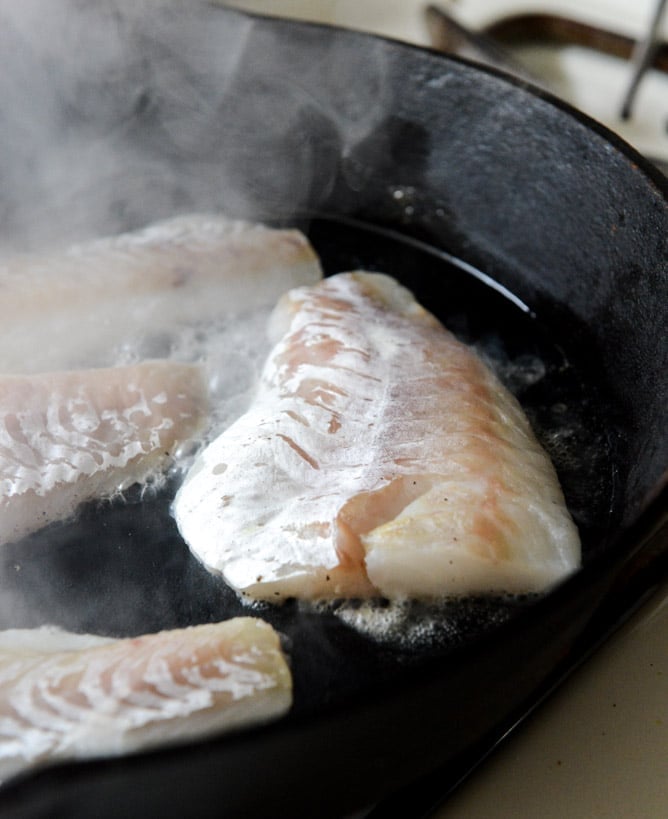Brown Butter Tilapia with Toasted Basil Butter Breadcrumbs I howsweeteats.com