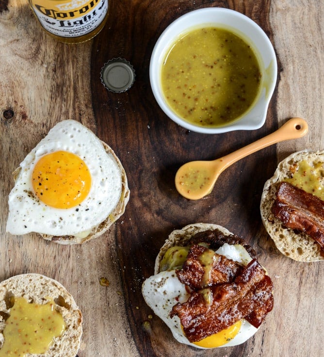 Breakfast Burgers with Maple Aioli I howsweeteats.com