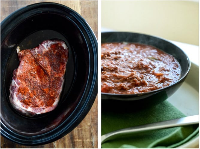 Crockpot Pulled Pork Chili I howsweeteats.com