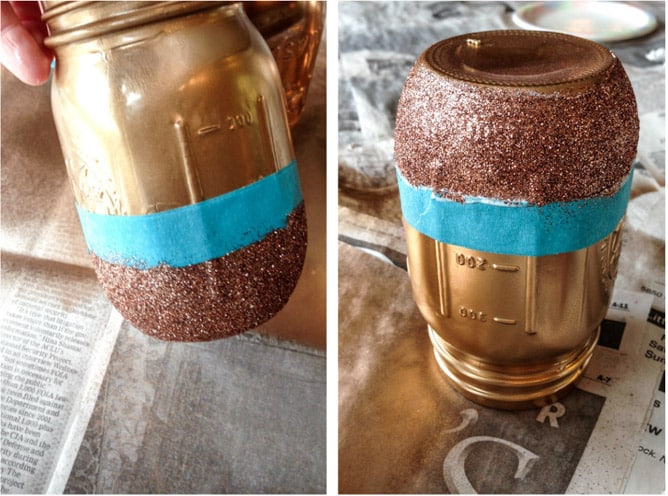 DIY rose gold metallic mason jars I howsweeteats.com