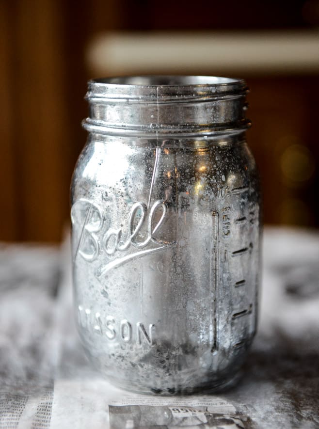 DIY vintage mirror metallic mason jars I howsweeteats.com