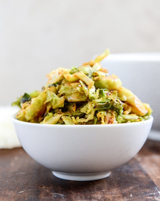 Crispy Brussels Sprouts Tacos with Manchego and Caramelized Shallot Salsa I howsweeteats.com