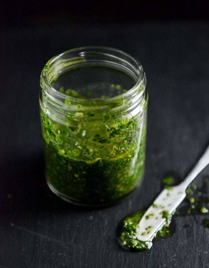 Garlic Brown Sugar Flank Steak with Chimichurri I howsweeteats.com