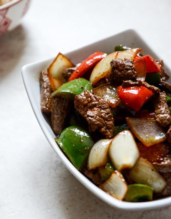 Chili Garlic Beef Stir Fry with Coconut Rice I howsweeteats.com