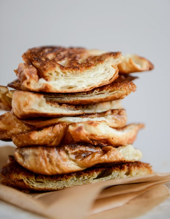 Crispy Croissant Sundaes with Red Wine Hot Fudge I howsweeteats.com