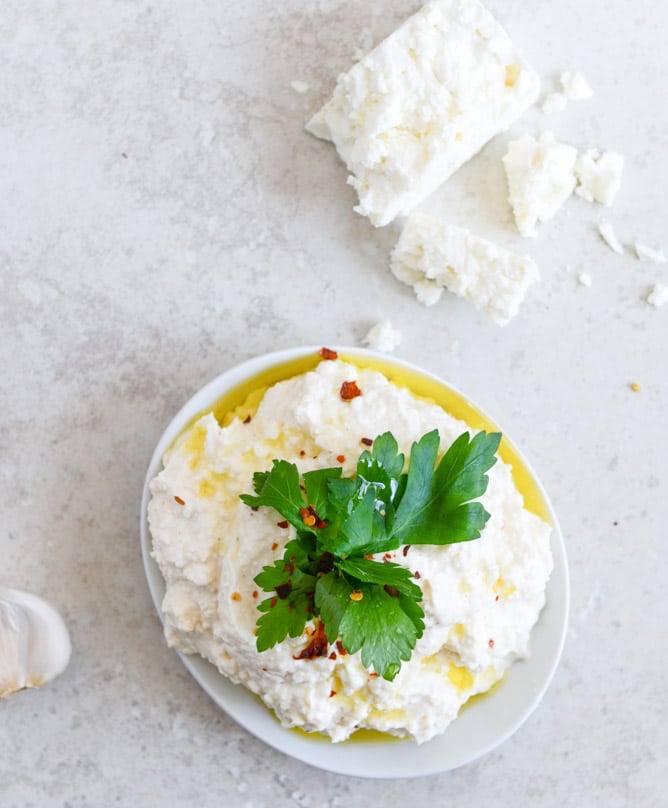 Baked Falafel with Spicy Feta Dip I howsweeteats.com