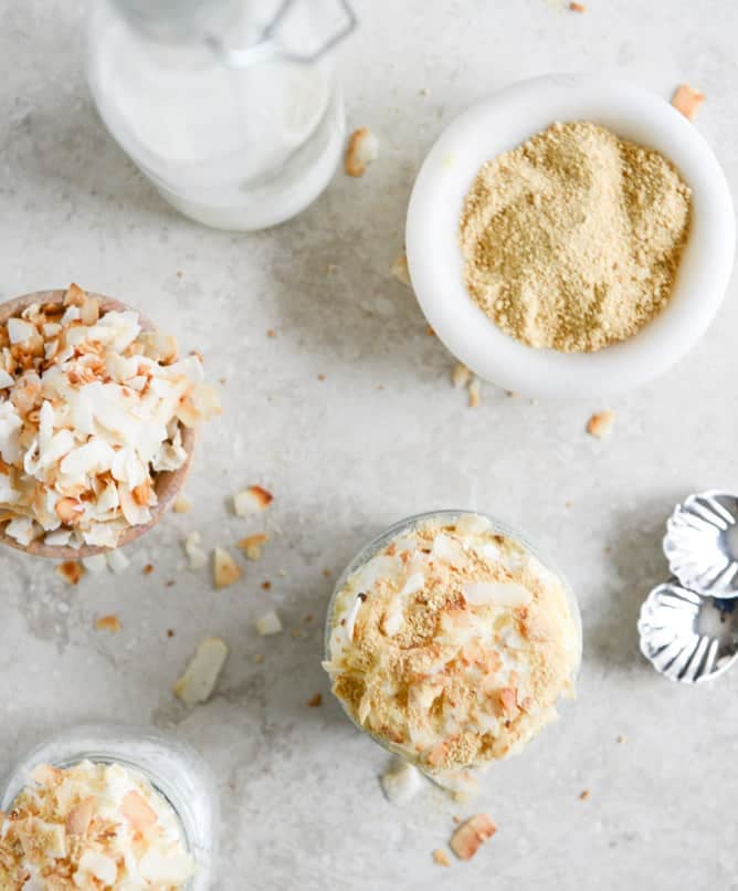 coconut cream pie chia seed pudding I howsweeteats.com