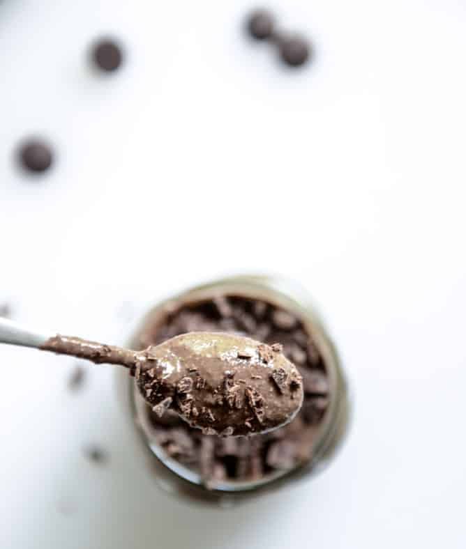 whipped double chocolate chip chia pudding I howsweeteats.com