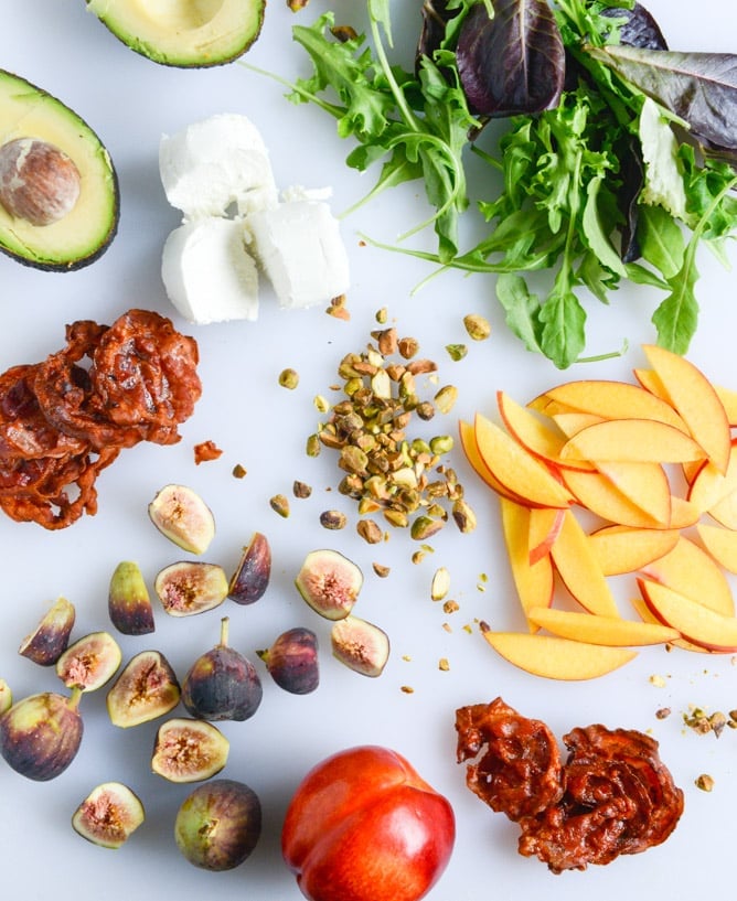 nectarine and fig summer salad with crispy pancetta I howsweeteats.com