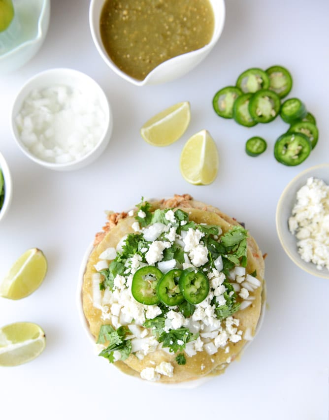 roasted chipotle chicken taco stacks I howsweeteats.com