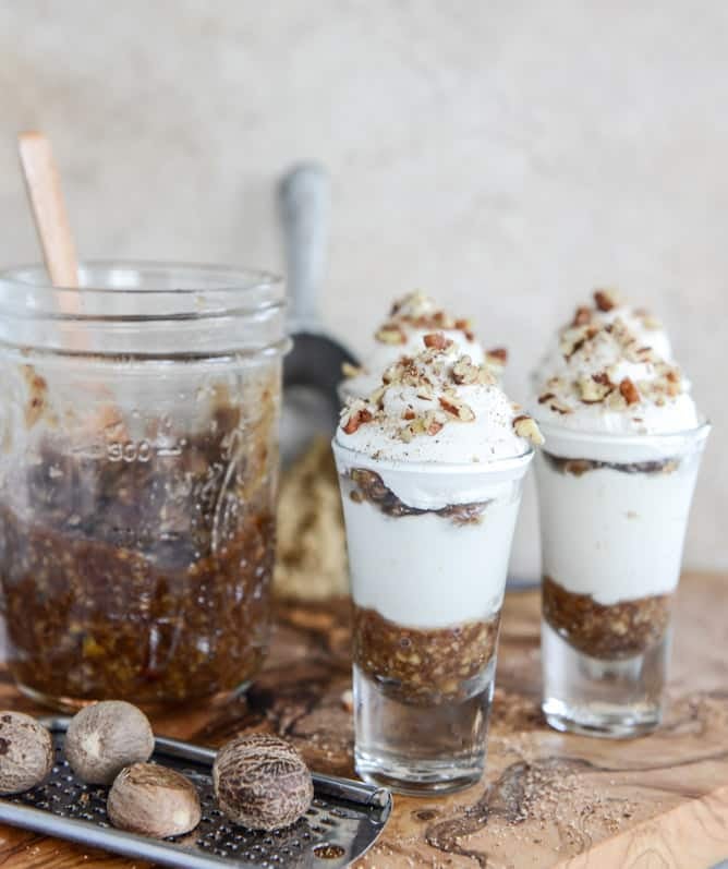 no-bake bourbon pecan pie cheesecakes I howsweeteats.com