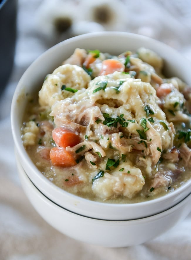 chicken + dumplings I howsweeteats.com