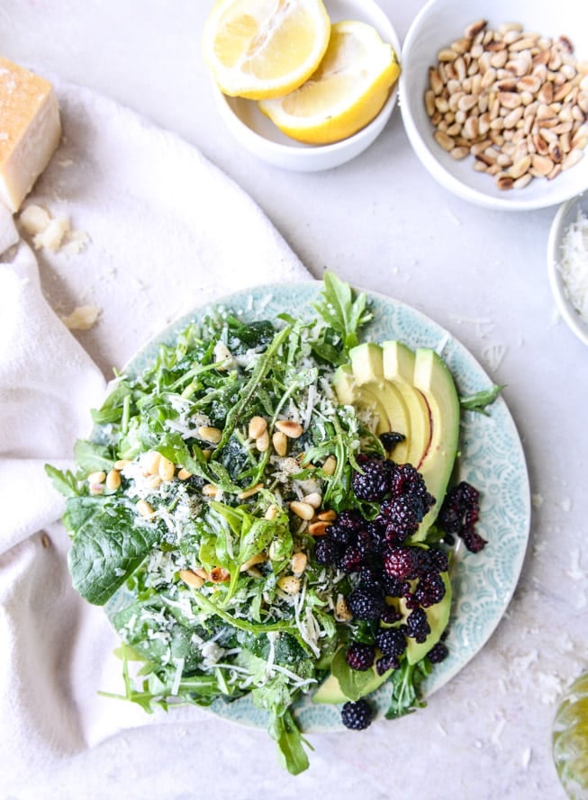kale arugula reggiano salad I howsweeteats.com