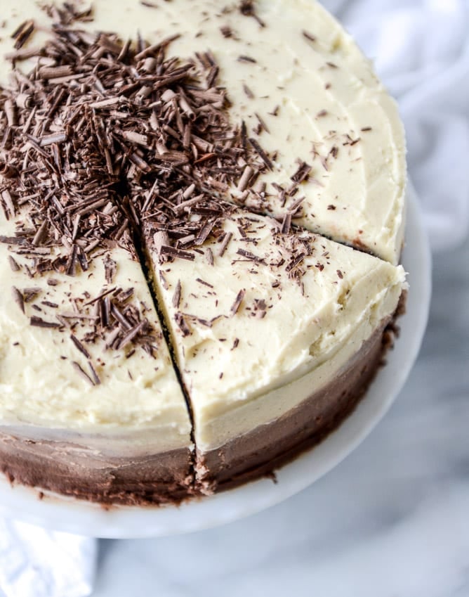 chocolate vanilla bean cake I howsweeteats.com