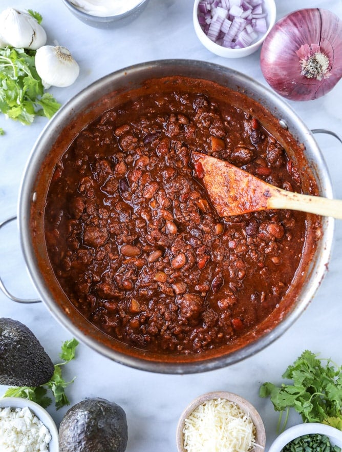 game day beer chili I howsweeteats.com