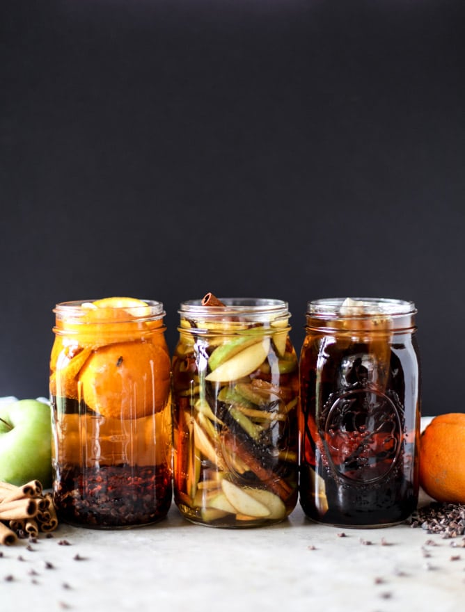 apple pie, chocolate orange and vanilla chai infused bourbon. make it for the holidays! it's the perfect homemade gift. I howsweeteats.com