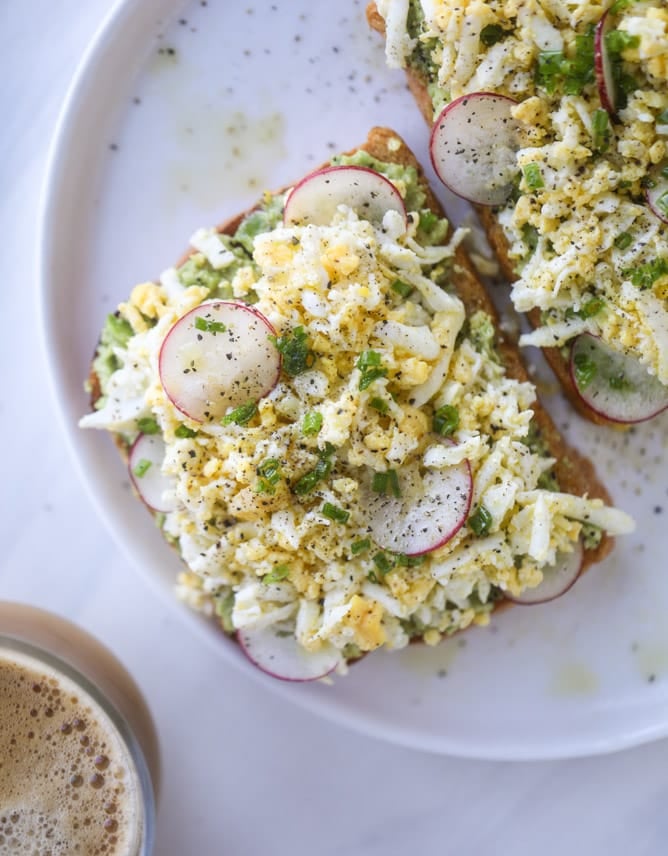 shaved egg avocado toast I howsweeteats.com #avocado #toast #egg #breakfast