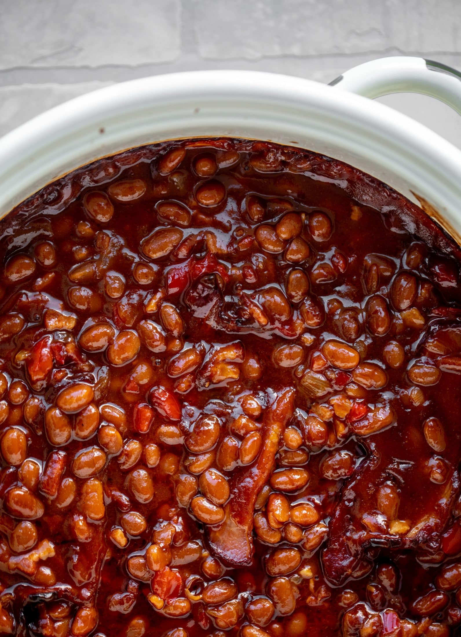 baked beans ready for the oven