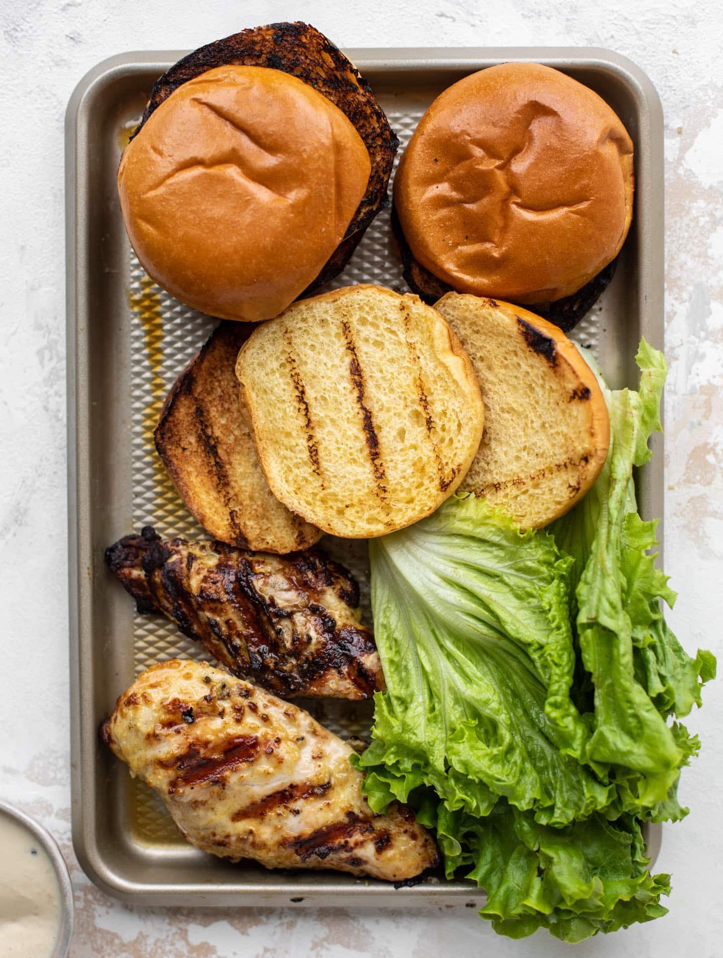 grilled chicken caesar sandwiches ready to go