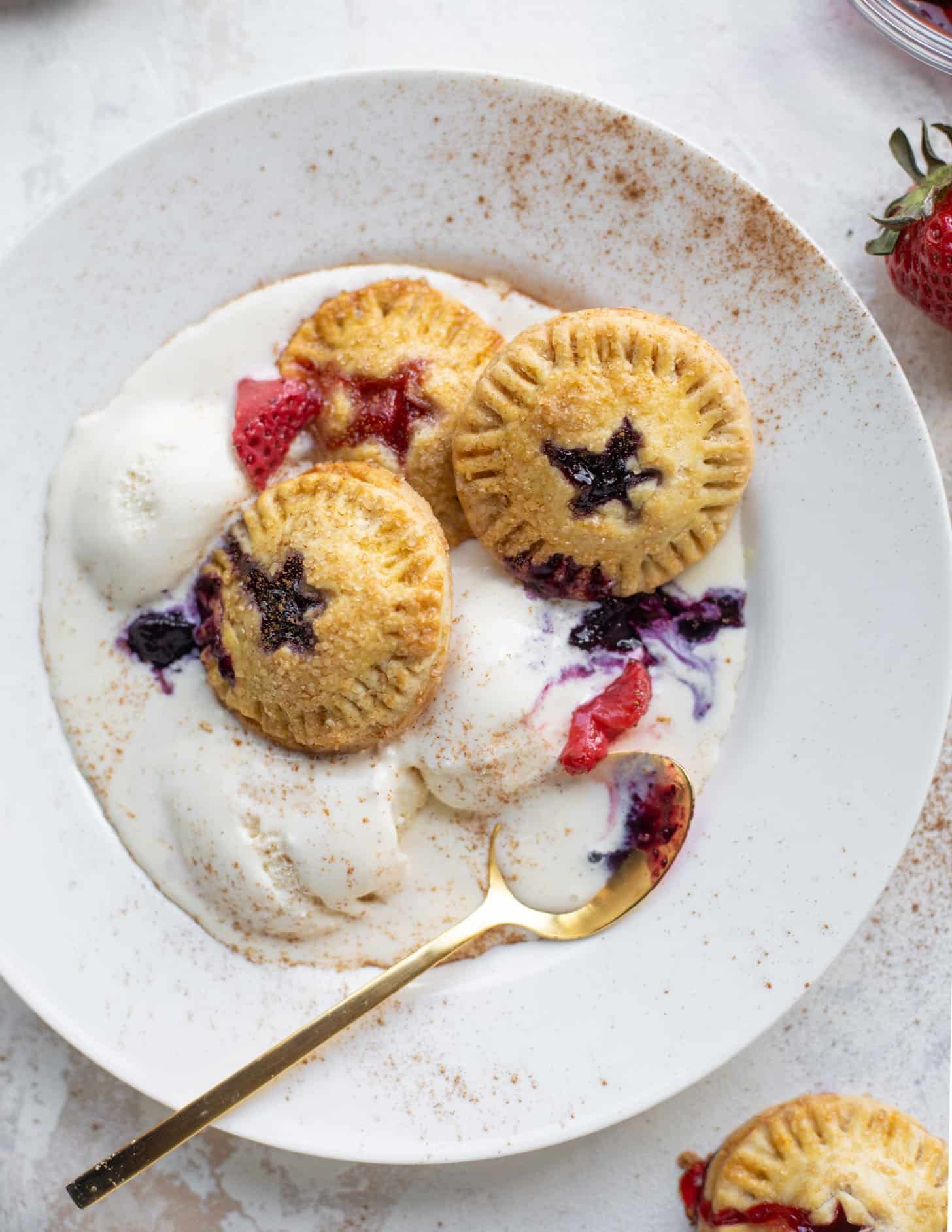 red white and blue berry hand pies