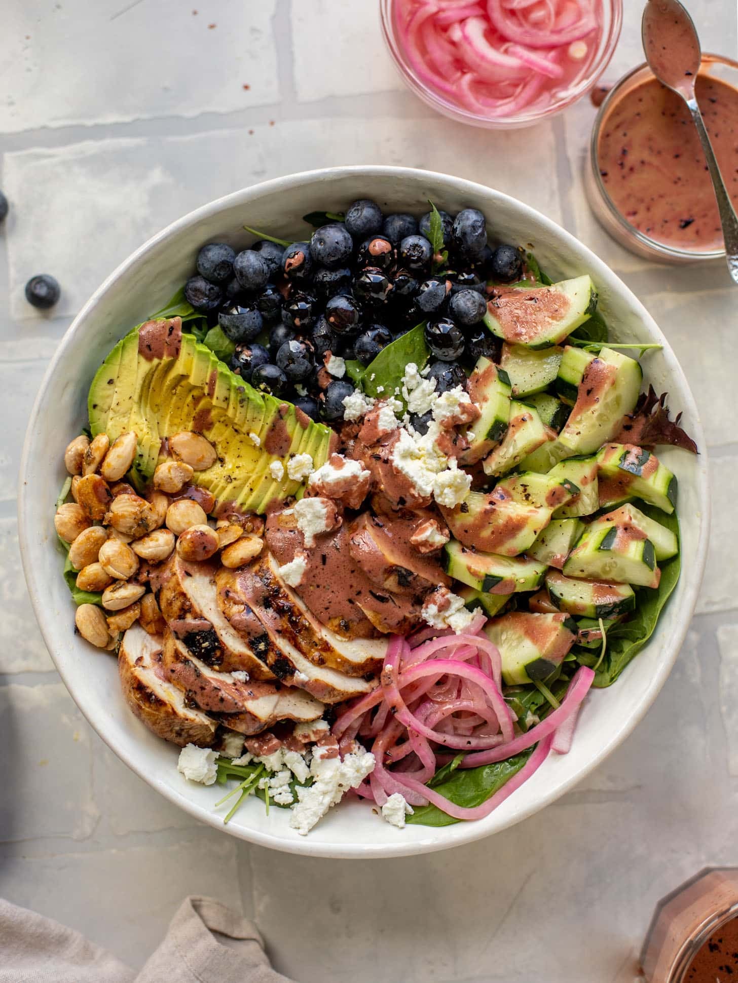 grilled chicken blueberry salad with blueberry vinaigrette