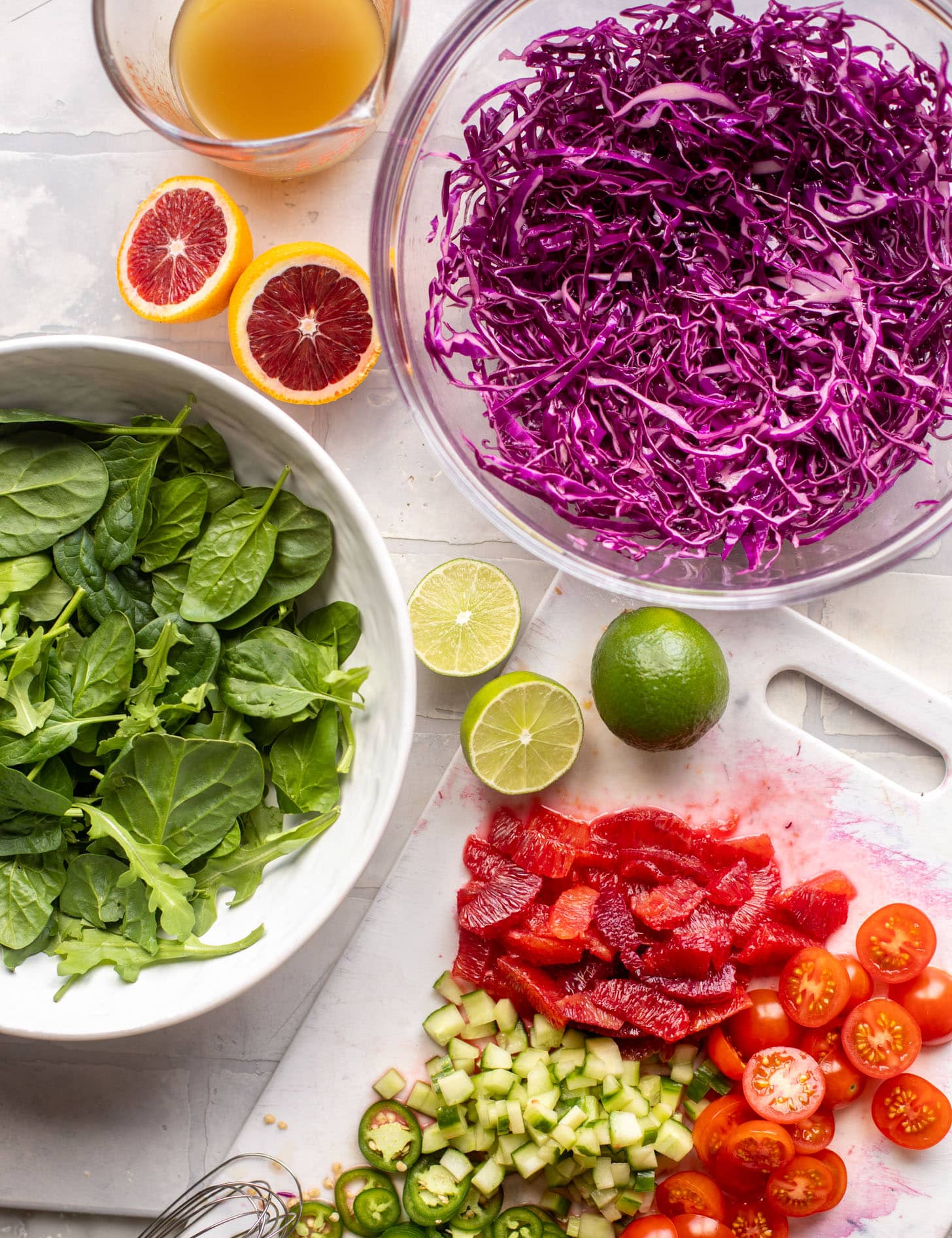 red cabbage and salad mix ins
