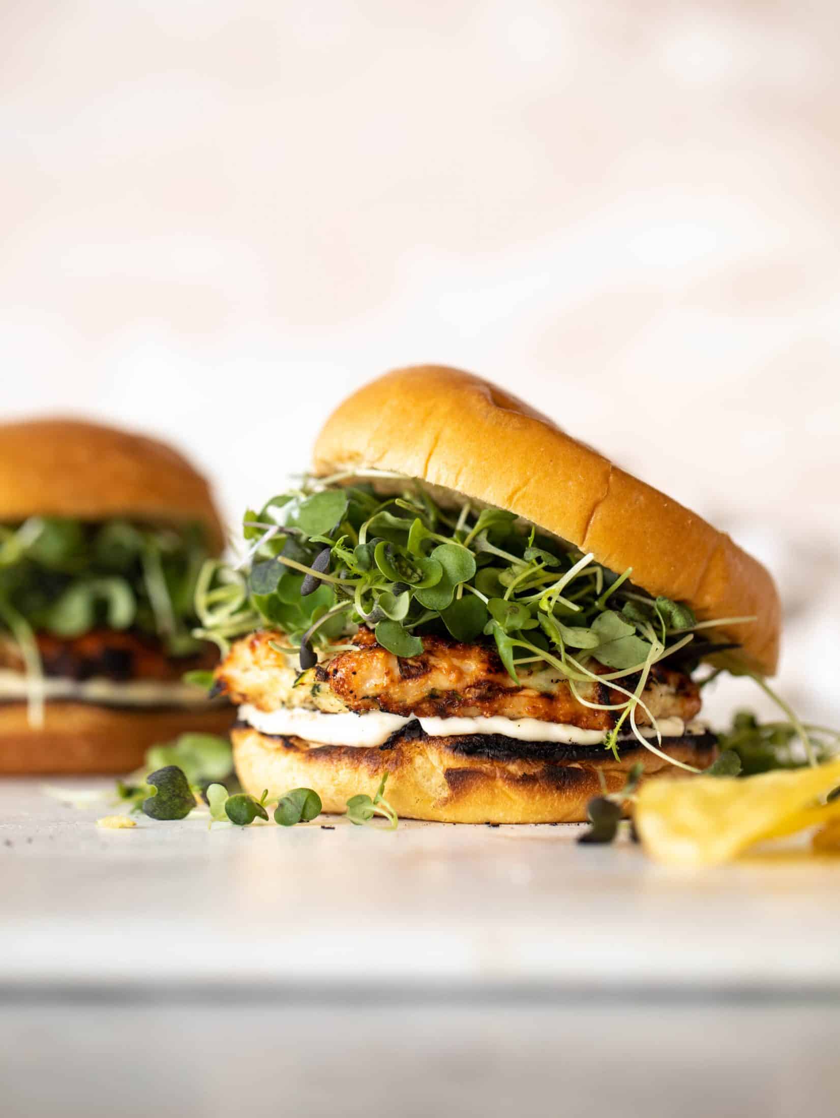 grilled zucchini chicken burgers